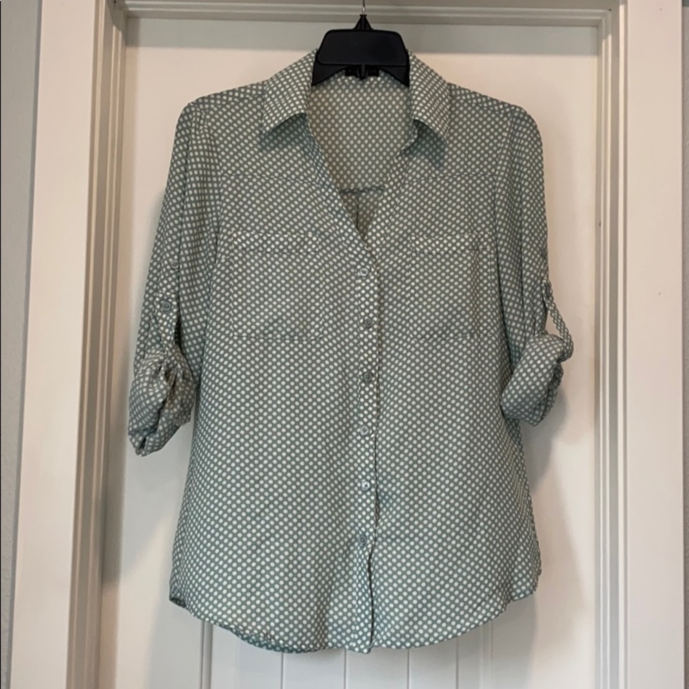 Express polka-dot button-down